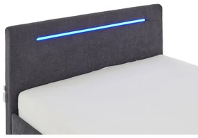 Tmavosivá čalúnená detská posteľ s úložným priestorom s roštom 140x200 cm Circle – Meise Möbel