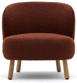 Kreslo v terakotovej farbe z textílie buklé Ulit – Kave Home