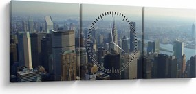 Obraz - Manhatten vo dne (s hodinami) (90x30 cm)