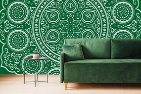Samolepiaca tapeta jemná etnická Mandala v zelenom prevedení - 150x100