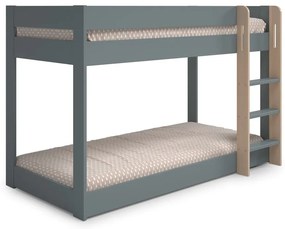 Poschodová detská posteľ sivozelená s roštom 90x190 cm Angel – Marckeric