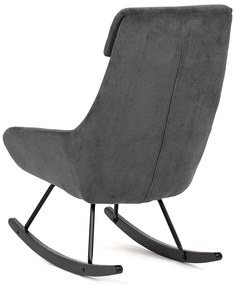 Autronic - Křeslo houpací, potah šedá manšestrová látka, dřevěné nohy, masiv kaučukovník - AK-B1232 GREY2 VÝPRODEJ