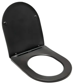 WC doska SAT Infinitio zaguľatená čierna SATINFPBKM
