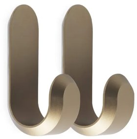 Normann Copenhagen Vešiaky Curve Mini Hooks – set 2 ks, matt gold