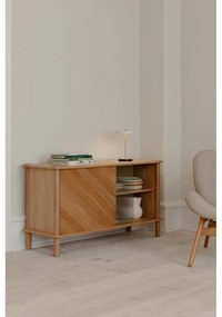 Vitrína z dubového dreva s posuvnými dverami v prírodnej farbe 135x73,5x48 cm Italic – UMAGE