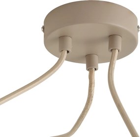 Dizajnová závesná lampa béžová s opálovým sklom 3-svetelná - Tulip