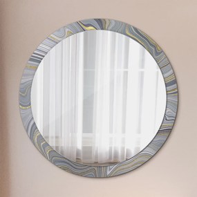 Okrúhle ozdobné zrkadlo na stenu Šedá mramor fi 100 cm