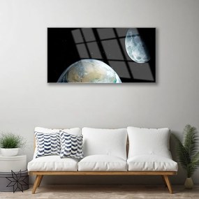 Obraz na akrylátovom skle Mesiac zeme vesmír 100x50 cm