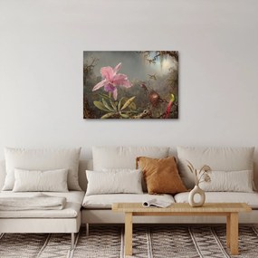 Obraz - Martin Johnson Heade, Cattleya Orchid and Three Hummingbirds, reprodukcia (70x50 cm)