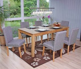 Jedálenská stolička Litta sivá látka (SET 2 ks) - Svetlo hnedá