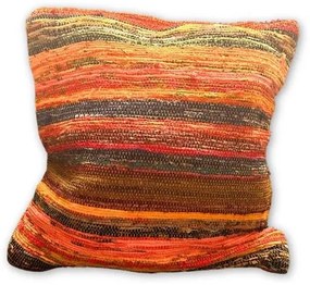 Tkaná dekoračná obliečka na vankúš 40x40cm oranžová