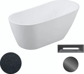 Besco Akrylátová voľne stojaca vaňa Melody Glam G 150x80 (170x80) BESCO-Typ výpuste: Click-Clack s prepadom, čierna, BESCO-Rozmery: 170x80, BESCO-Far…