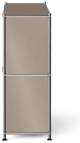 Kovová komoda »CN3 Slim Line« s 2 výklopnými priečinkami, hnedosivá