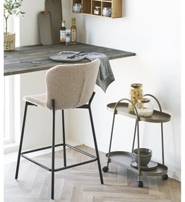 Béžová čalúnená barová stolička (výška sedadla 65 cm) Maceda – House Nordic