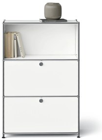 Kovová komoda »CN3 Slim Line« s 2 výklopnými priečinkami, biela