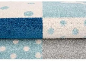 Detský modrý koberec so vzormi