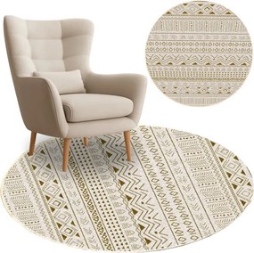 Protišmykový koberec NOVO béžový kruh