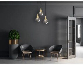 Luster na lanku LACRIMA SMOKY 3xE27/60W/230V pr. 30 cm