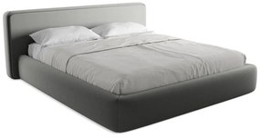 Sivá čalúnená dvojlôžková posteľ s úložným priestorom s roštom 180x200 cm Kiana – Makamii