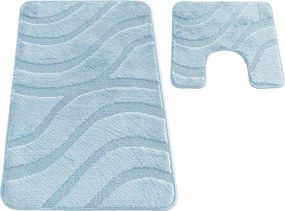 DY Kúpeľňová sada koberčekov s výrezom Symphony - svetlomodrá