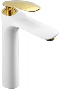 Mexen Lily - VYSOKÁ BATERIA UMYVADLOVÁ, Biela/Zlatá, 73610-25