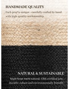 Čierny/v prírodnej farbe taburet Juta Gold Black – Hanse Home