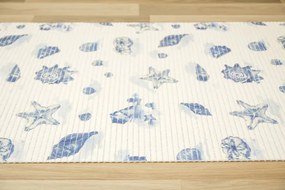 Kúpeľňová penová rohož softy-tex 820 krémová / modrá, mušle