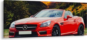 Obraz - červený Mercedes (120x50 cm)