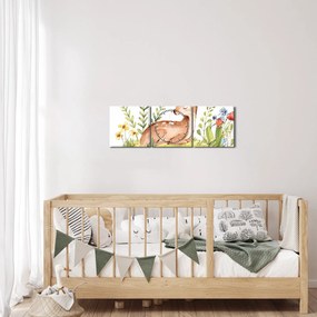 Obraz - Malý srnček (s hodinami) (90x30 cm)