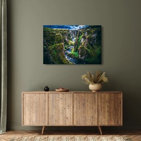 Obraz - Rieka v skalnatom údolí (90x60 cm)