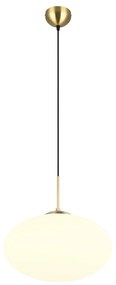 Závesné svietidlo v bielo-zlatej farbe so skleneným tienidlom ø 40 cm Fomento – Trio