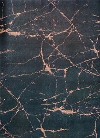 Koberec Porte 2007 Black Gold – čierno-zlatý obdĺžnikový koberec Rozmer: 50x80 cm