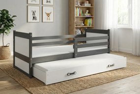 Posteľ s prístelkou RICO 2 200x90 Grafitová - Biela