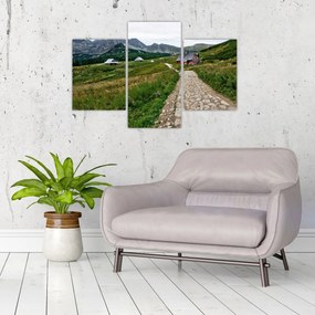 Obraz - Horská krajina s domčekmi (90x60 cm)