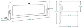 Lionelo - Bezpečnostná zábrana na posteľ EVA sivá