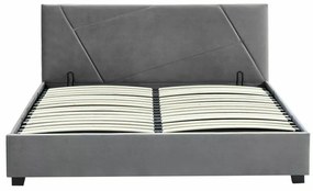 Dvojlôžková čalúnená posteľ Columbia Velvet 140x200 s úložným priestorom sivá