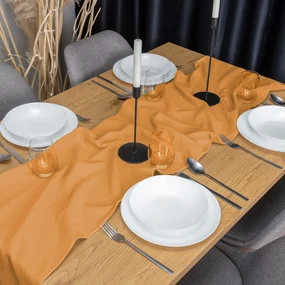 Biante Mušelínový behúň na stôl MSN-001 Horčicovo oranžový 35x140 cm