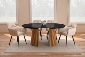 Vintino Jedálenský stôl NEVIO 120–160–200 × 120 cm – čierna / dub