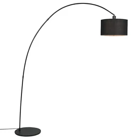 Moderná oblúková stojaca lampa čierna - Vinossa