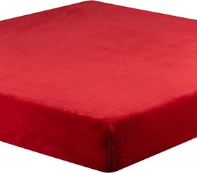 Napínacia plachta na posteľ mikroplyš červená 90 x 200 cm