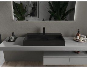 Mexen Ava, umývadlo na dosku z konglomerátu 1/O 80 x 46 cm, čierna matná, 23018071