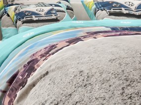 Detské obliečky AUTO VW modro-sivé Rozmer obliečky: 80 x 80 cm | 135 x 200 cm