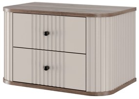 Nočné stolíky na stenu Vespera 56 cm - 2 ks - kašmírová / orech / čierna