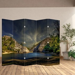 Paraván - Krajina s jazerom (210x170 cm)