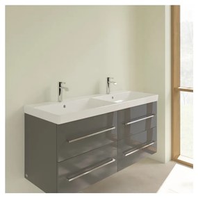 Villeroy & Boch Avento - Dvojité umývadlo 1200x470 mm, s prepadom, alpská biela CeramicPlus 4A23CKR1