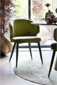 Zelené čalúnené jedálenské kreslá v súprave 2 ks Kosaka – Light &amp; Living