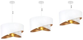 Závesné svietidlo Asti Duo, 1x PVC/biele textilné tienidlo, (fi 45cm), g, w