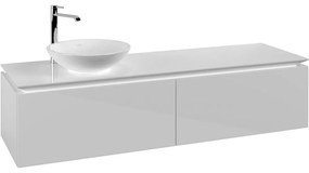 VILLEROY &amp; BOCH Legato závesná skrinka pod umývadlo na dosku (umývadlo vľavo), 2 zásuvky, 1600 x 500 x 380 mm, Glossy White, B59500DH