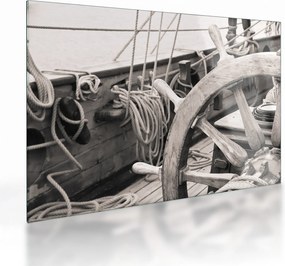 Sklenený obraz - Kormidlo plachetnice (70x50 cm)