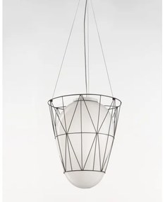 SIRU - Luster na lanku SEGNI 1xE27/60W/230V čierna/biela benátske sklo